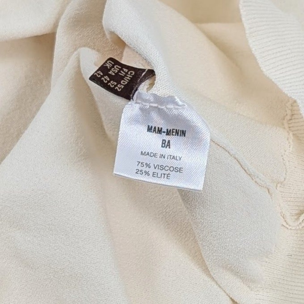 Bally Knit Polo Shirt Mens Size 42 XL Cream Viscose Blend Made in Italy - Picture 8 of 10